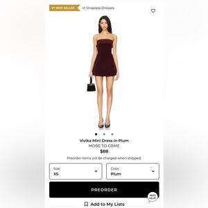 Vivika Strapless Mini Dress in Deep Plum